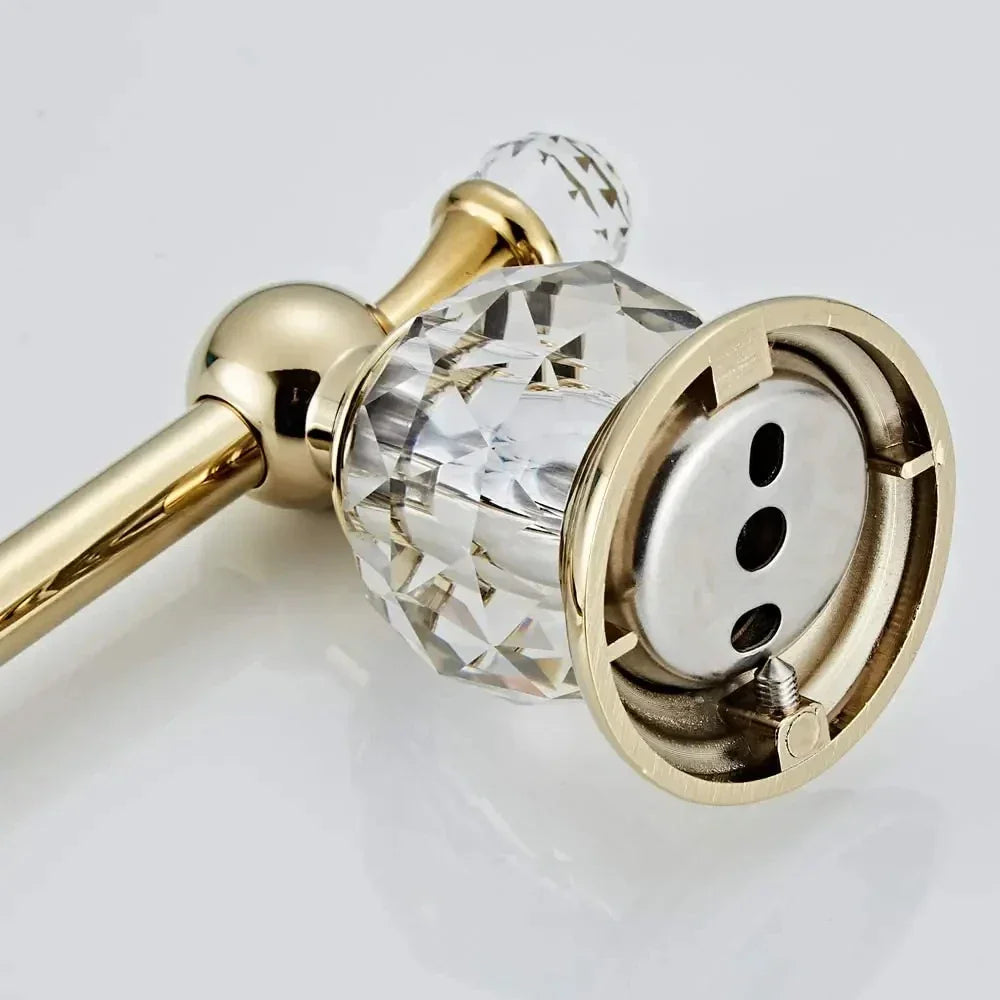 Gold Wall-Mounted Toilet Paper Holder with Crystal Detail – view 8