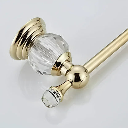 Gold Wall-Mounted Toilet Paper Holder with Crystal Detail – view 9