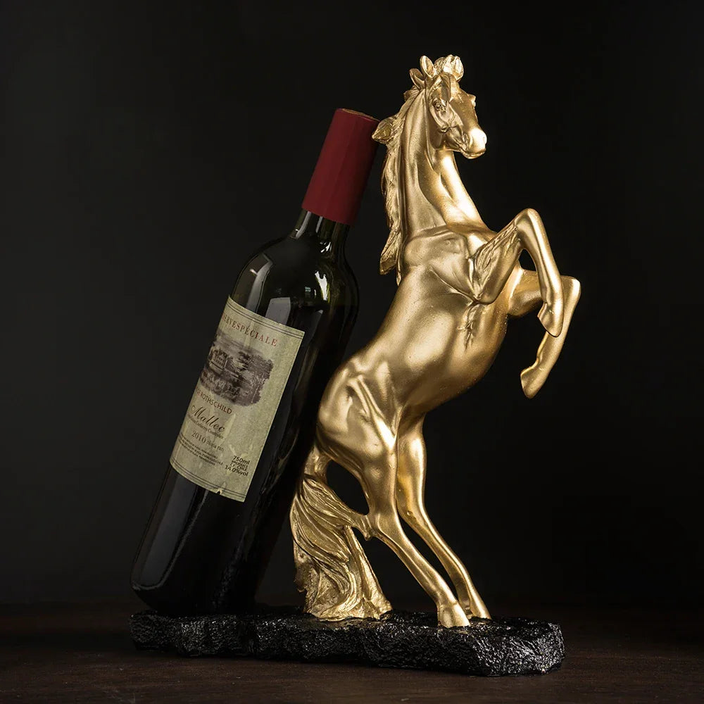 Gold War Horse Resin Wine Bottle Holder – view 5