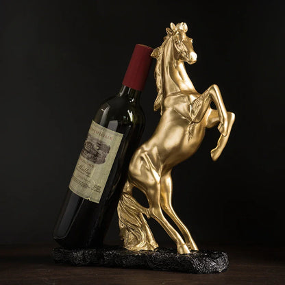 Gold War Horse Resin Wine Bottle Holder – view 5