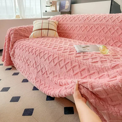 Green Coral Fleece Sofa Throw – view 4