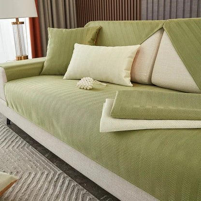 Green Quilted Non-Slip Sofa Cover – view 8