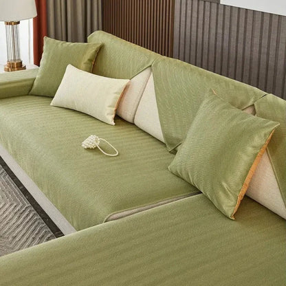 Green Quilted Non-Slip Sofa Cover – view 13