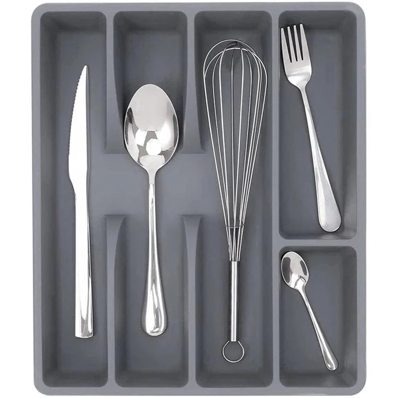 Grey 5-Compartment Cutlery Drawer Organiser – view 3