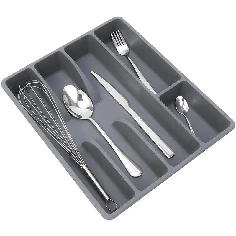 Grey 5-Compartment Cutlery Drawer Organiser – view 5