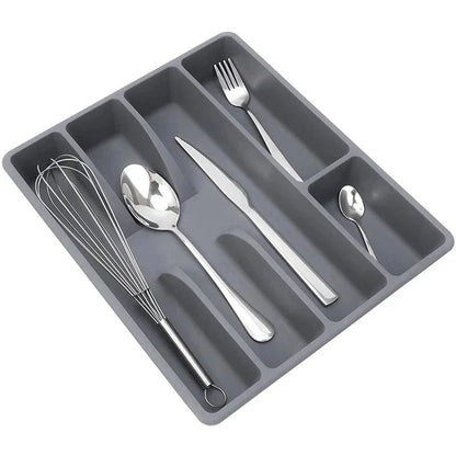 Grey 5-Compartment Cutlery Drawer Organiser – view 5