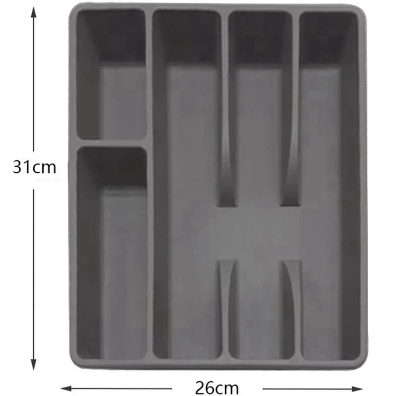 Grey 5-Compartment Cutlery Drawer Organiser – view 6