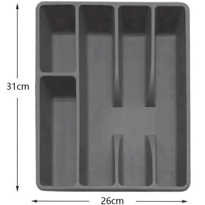 Grey 5-Compartment Cutlery Drawer Organiser – view 6