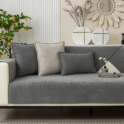 Grey Chenille Non-Slip Sofa Protector – view 2