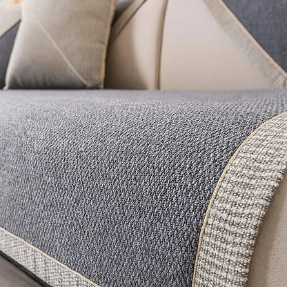 Grey Cotton & Linen Non-Slip Sofa Protector – view 4