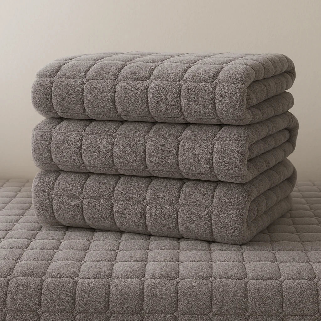 Grey Plush Check Non-Slip Sofa Protector – view 8