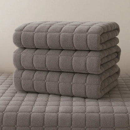 Grey Plush Check Non-Slip Sofa Protector – view 8