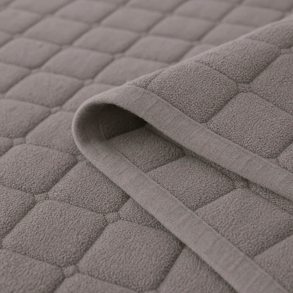 Grey Plush Check Non-Slip Sofa Protector – view 9