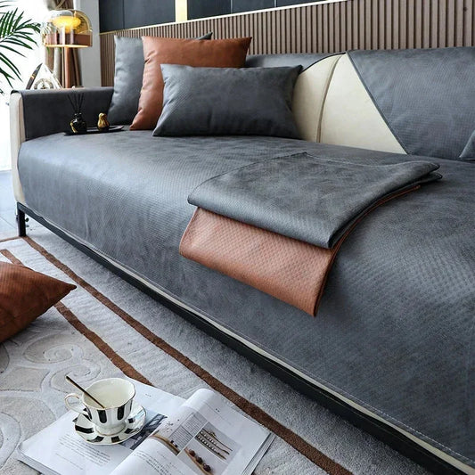 Grey Water- & Scratch-Resistant Sofa Protector