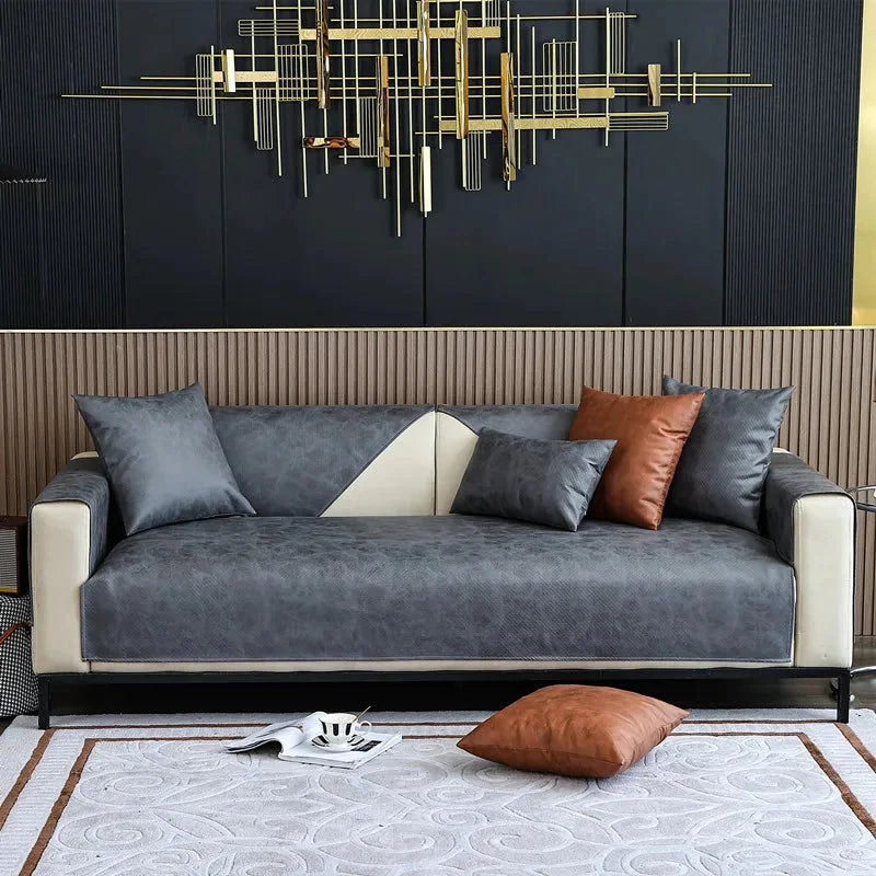 Grey Water- & Scratch-Resistant Sofa Protector – view 2