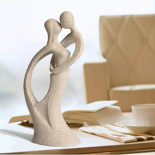 Hand-Finished Sandstone Couple Sculpture