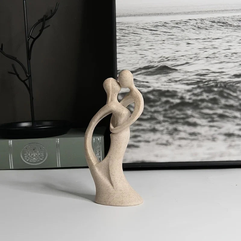 Hand-Finished Sandstone Couple Sculpture – view 3