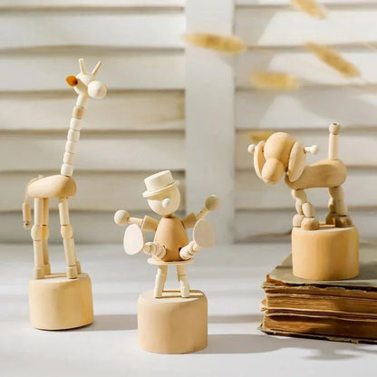 Handcrafted Wood Decorative Figure Collection