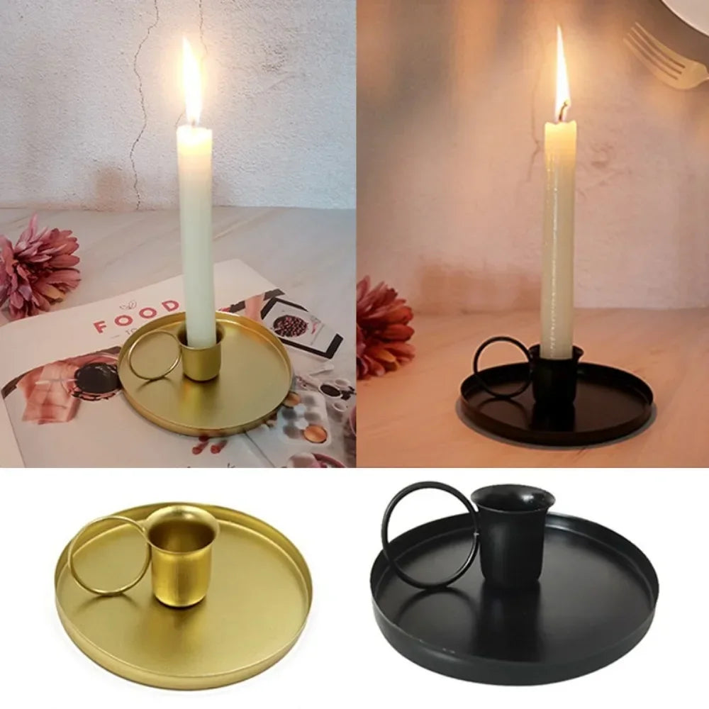 Handled Metal Pillar Candle Holder – view 5