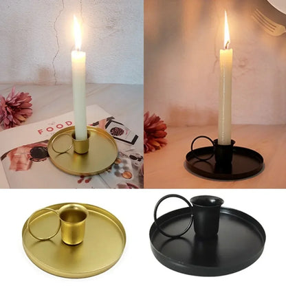 Handled Metal Pillar Candle Holder – view 5