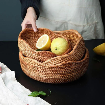 Handwoven rattan organiser basket – view 2
