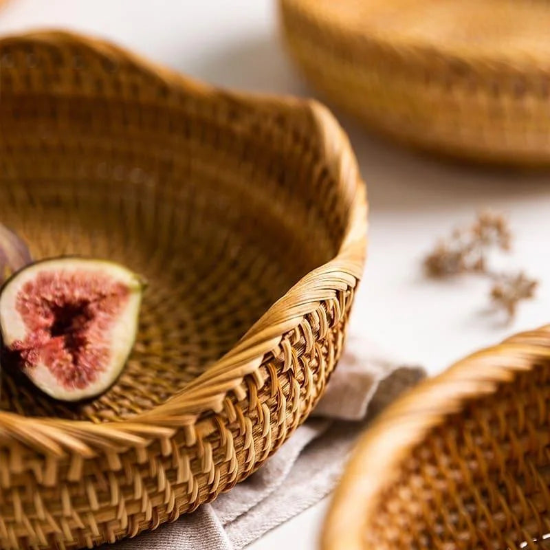 Handwoven rattan organiser basket – view 5