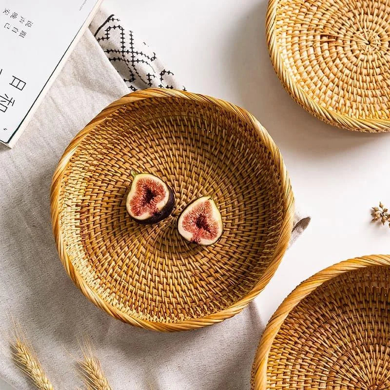 Handwoven rattan organiser basket – view 6