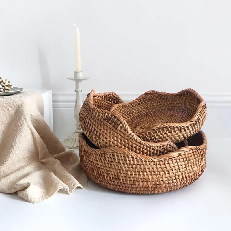 Handwoven rattan organiser basket – view 7