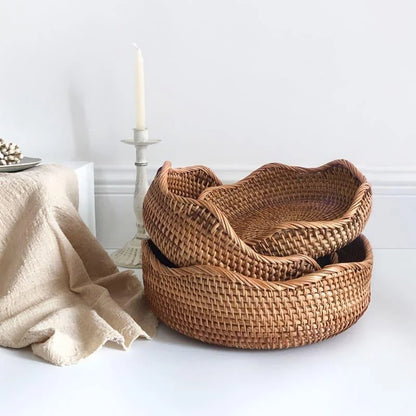 Handwoven rattan organiser basket – view 7
