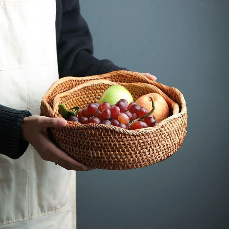 Handwoven rattan organiser basket – view 8