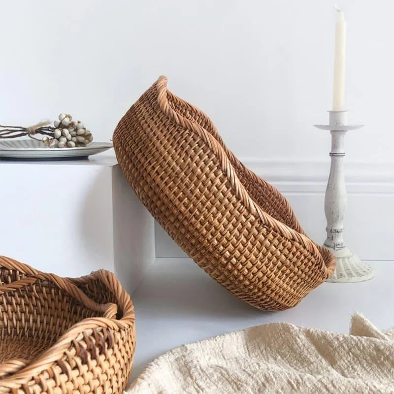 Handwoven rattan organiser basket – view 9