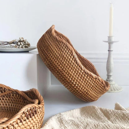 Handwoven rattan organiser basket – view 9