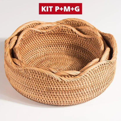 Handwoven rattan organiser basket – view 14