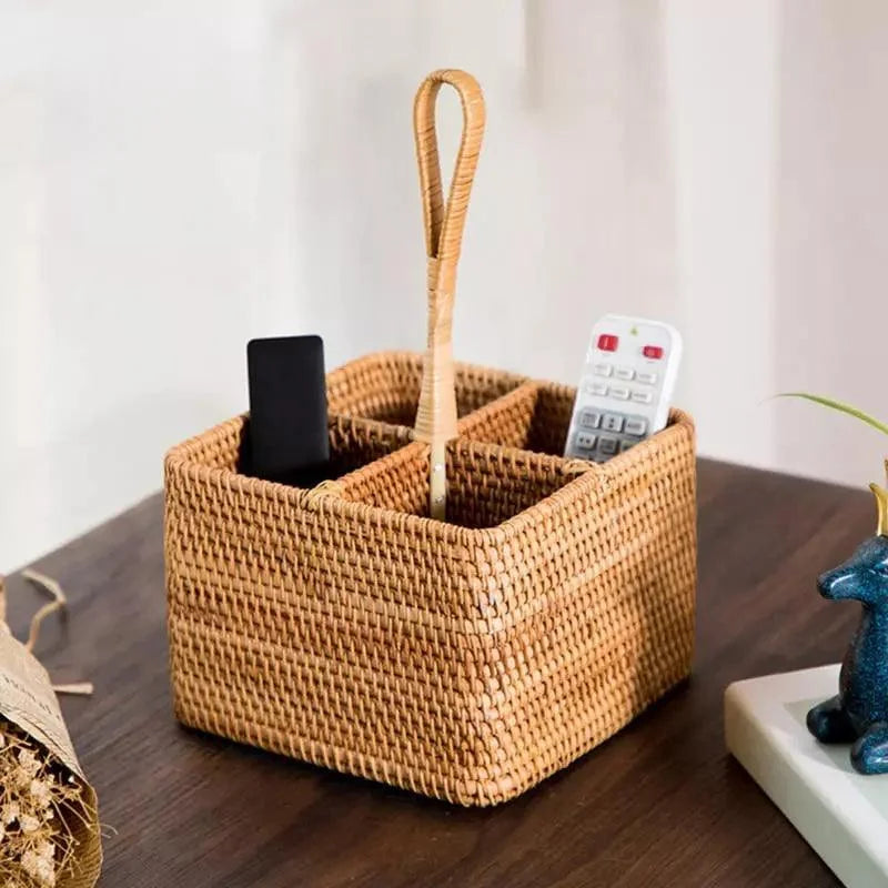 Handwoven rattan storage basket – view 4