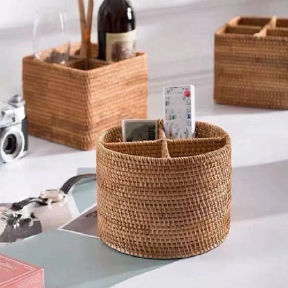 Handwoven rattan storage basket – view 5