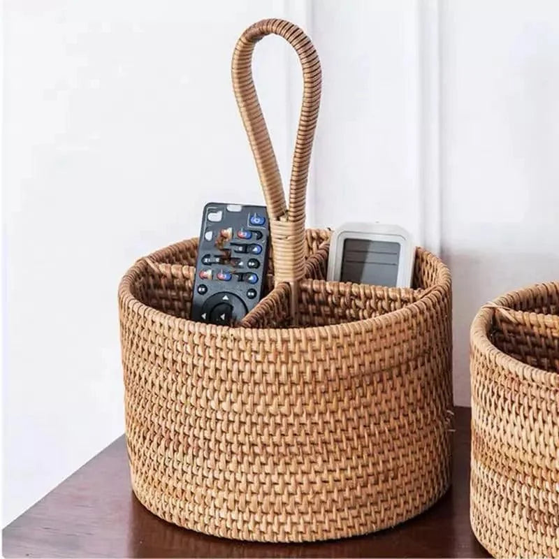 Handwoven rattan storage basket – view 6
