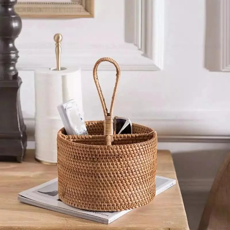 Handwoven rattan storage basket – view 8