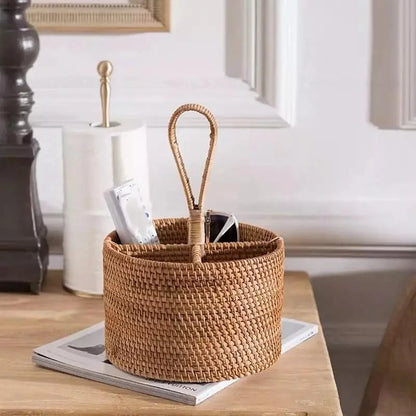 Handwoven rattan storage basket – view 8