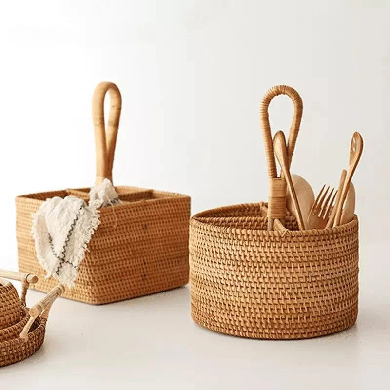 Handwoven rattan storage basket – view 9
