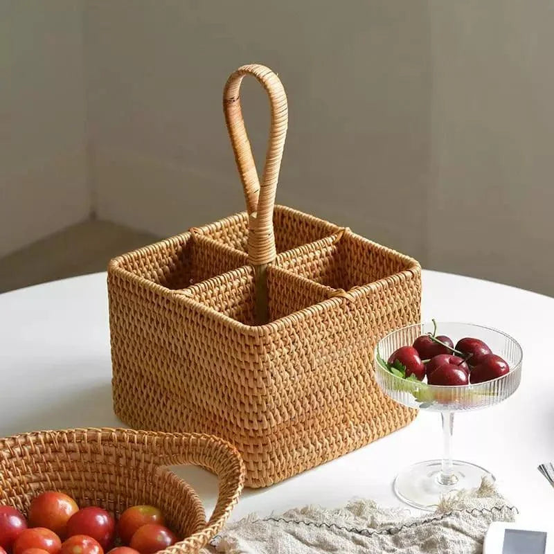 Handwoven rattan storage basket – view 10