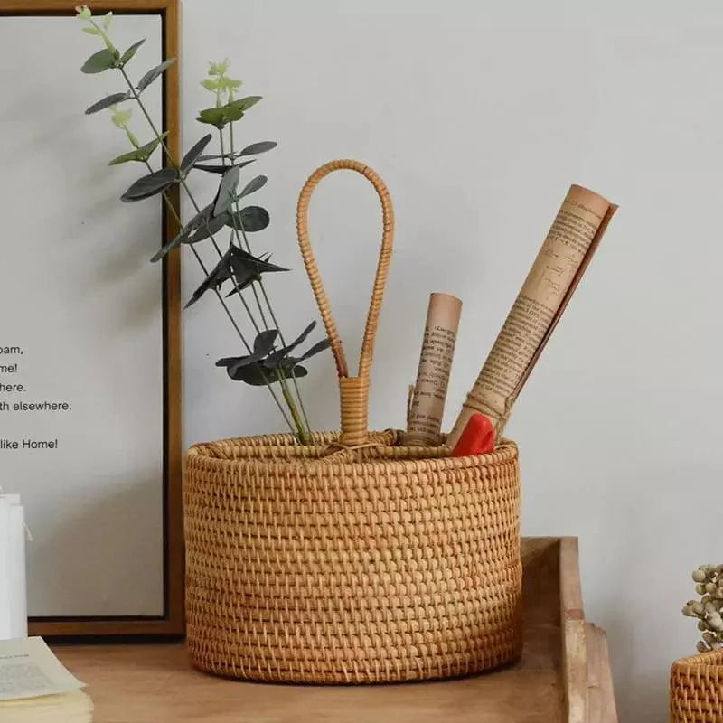 Handwoven rattan storage basket – view 11