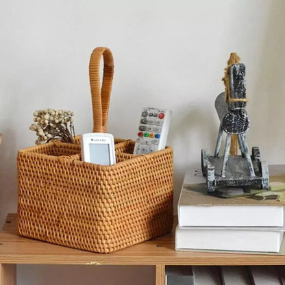 Handwoven rattan storage basket – view 13
