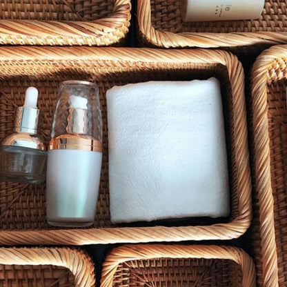 Handwoven natural rattan storage tray – view 12