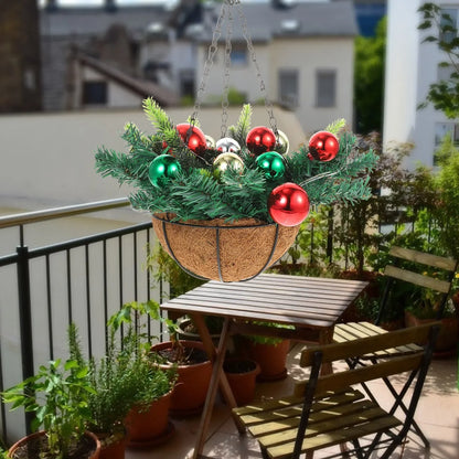 Hanging Christmas Basket with Multicolour LED Lights – view 3