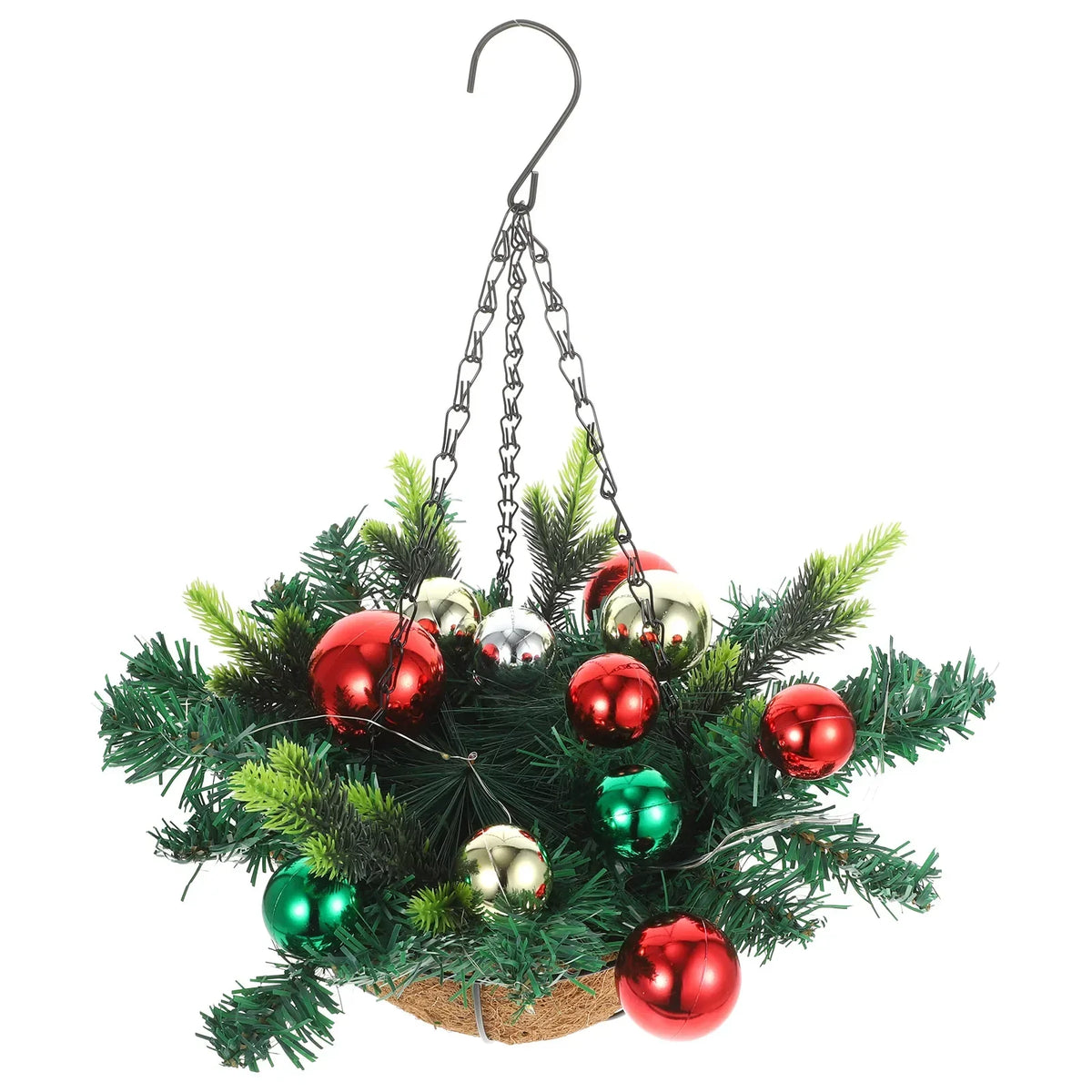 Hanging Christmas Basket with Multicolour LED Lights – view 4