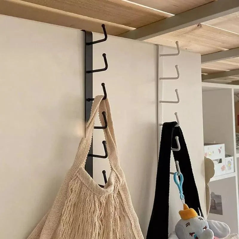 Hanging metal kitchen utensil rack with 6 hooks – view 3
