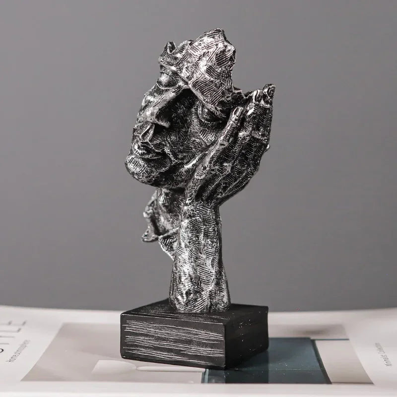 Hear No Evil Vintage Resin Face Sculpture – view 2