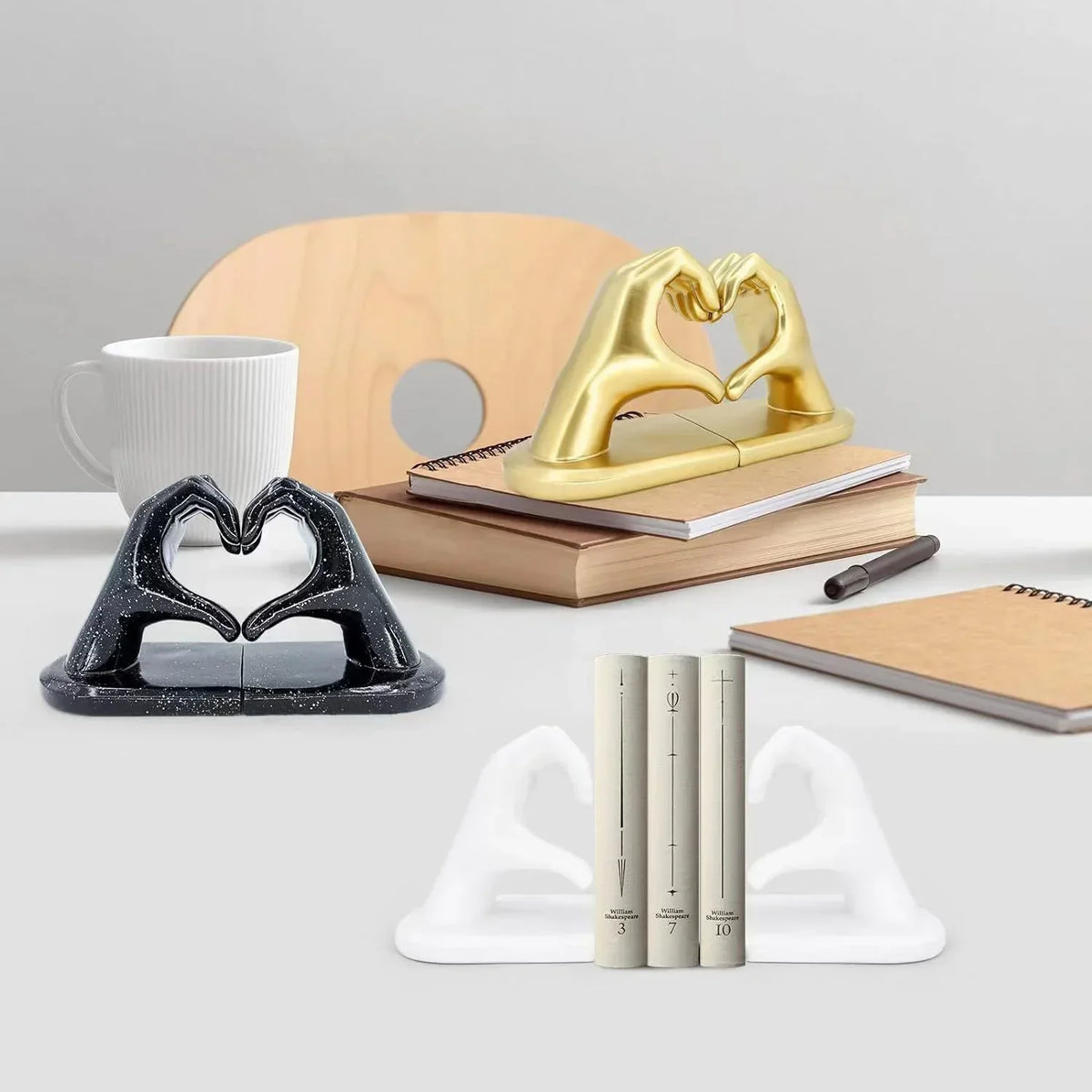 Heart Hands Decorative Bookends – view 5