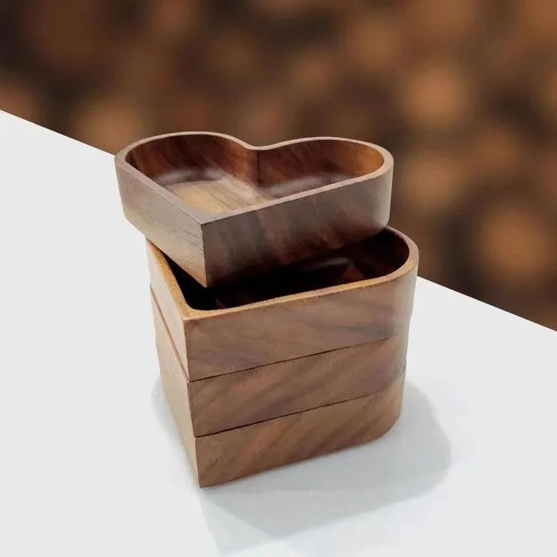 Heart-Shaped Walnut Dessert Tray – view 3