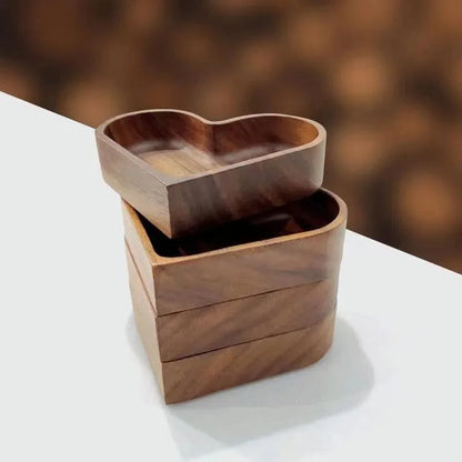 Heart-Shaped Walnut Dessert Tray – view 3